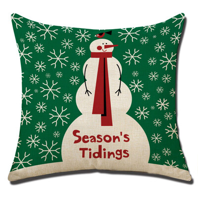 

Tailored Christmas Linen Square Throw Flax Pillow Case Decorative Cushion Pillow Cover A