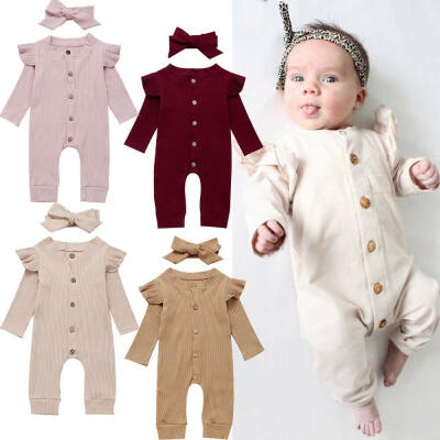 

Newborn Baby Girl Boy 2PCS Autumn Clothes Set Knitted Romper Jumpsuit Bodysuit Outfits Playsuit Fit For 0-24M