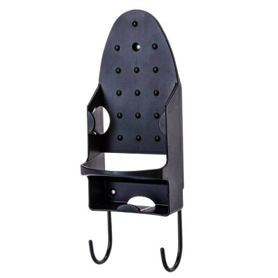 

Stainless Steel Iron Holder Wall Mount Ironing Board Double Hooks Storage Organizer For Hanging Board Heat Resistant Iron