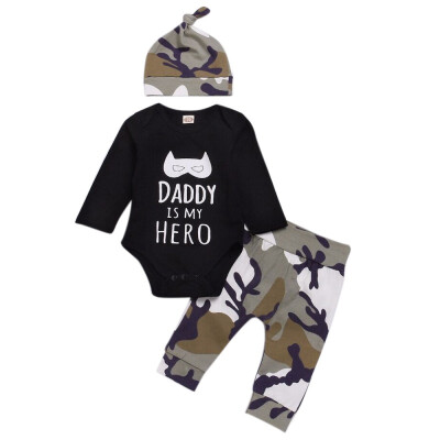 

Autumn Toddler Baby Boy Girl Long Sleeve Letters Cartoon Print Romper Tops Floral Trousers Hat Outfits Clothes