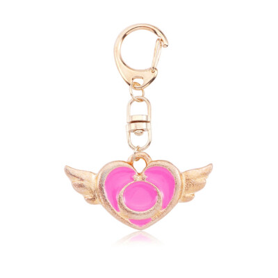 

Magic sakura with a key chain fashion diamond set cat drop oil pendant pendant