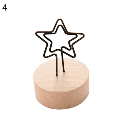 

Memo Card Photo Frame Message Left Supporter Picture Clip with Wooden Base Decor