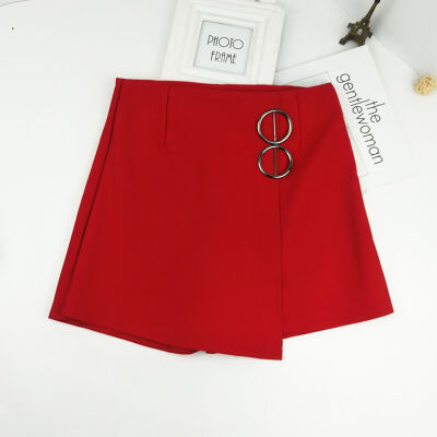 

Summer New Ladies A-line Skirts Women Black Slim New Korean Fashion Ring Above Knee Mini Skirts Empire Shorts Skirts preppy