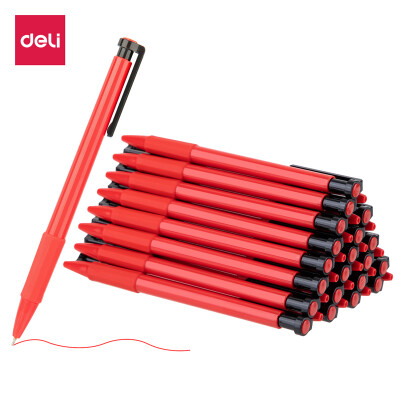 

Deli deli 07mm English special oil pen ballpoint pen mini head 36 box DL-6546S red