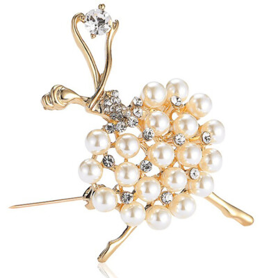 

Ballet Brooches Women Pin Clips Brooches Corsages Simulated Pearl Bouquet