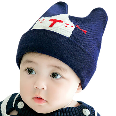 

Newborn Baby Hats Cute Autumn Winter Warm Kids Baby Lovely Ear Cartoon Design Hats Knitted Wool Hemming Caps Baby Accessories