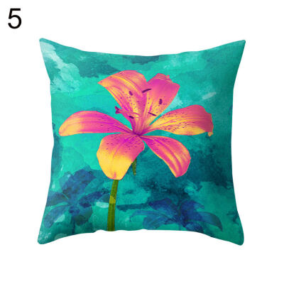 

Bright Color Flower Pillow Case Cushion Cover Sofa Bed Car Cafe Office Decor
