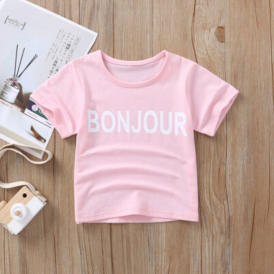 

Summer Casual Fashion Baby Girl Cartoon Printing Short Sleeve T-Shirt Kids Toddler Blouse