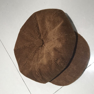 

Fashion new female autumn&winter English painter hat Korean Cap Japanese simple Joker corduroy octagonal cap