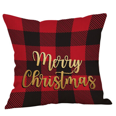 

Tailored Merry Christmas Xmas Gift Plaid Throw Pillow Case Cover Cushion 18 x 18 Inch