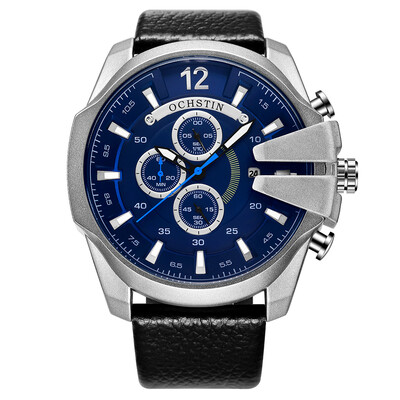 

OCHSTIN Men Watch Leather Strap Quartz Sport Wristwatch Calendar Fashion Casual 3ATM Waterproof Male Watches
