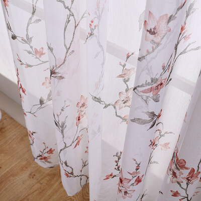

Gobestart 1 PCS Floral Tulle Door Window Curtain Drape Panel Sheer Scarf Valances