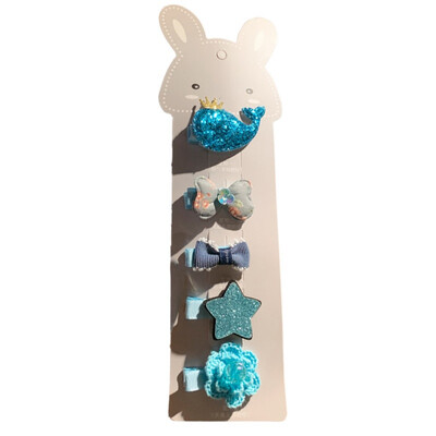 

5 Pcs Kids Infant Lovely Cute Fashion Hairpin Baby Girl Cartoon Flower Bow Motifs Clip Set Beautiful Hair Accessories