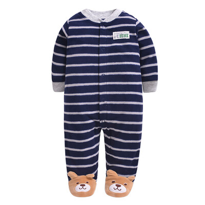 

Autumn Baby Boy Girl Casual Romper Infant Cartoon Stripe Print Long Sleeve Children Bodysuit Jumpsuit Outfits