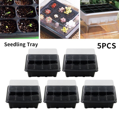 

12 Cells Seed Tray Seedling Starter Trays Plant Grow Starting Germination Trays