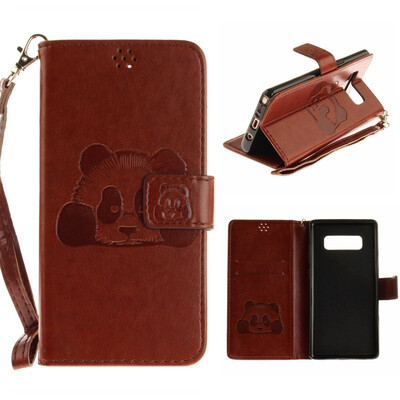 

MOONCASE Samsung NOTE 8 Embossed Panda Lanyard Holster - Coffee