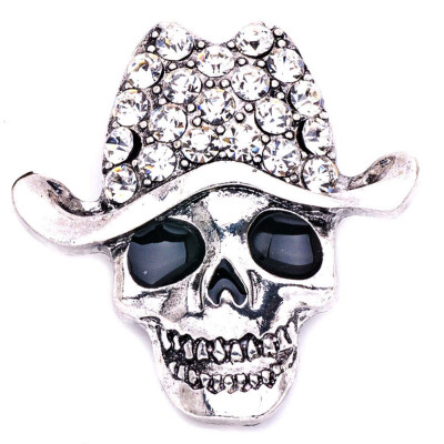 

Crystal Rhinestone Skull Jagged Face Bones Pirate Fashion Pin Brooch Personalized Jewelry Halloween Christmas Day Best Gift