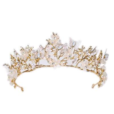

Bridal Rhinestones Crystal Hairband Butterfly Flowers Princess Wedding Pageant Prom Headband