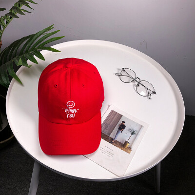 

New fashion Korean baseball cap for women casual sun protection cap for men smiling face cotton soft top sun hat trend