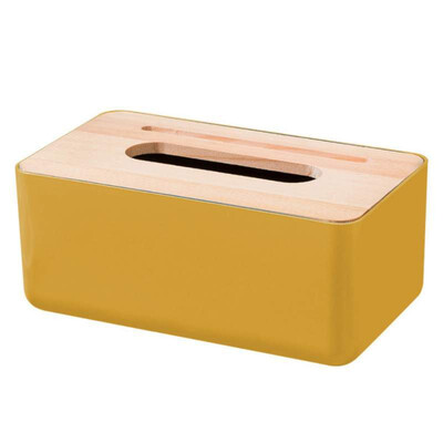 

Tissue Holder Rectangular Tissue Box With Wooden Cover Home Facial Tissue Cases