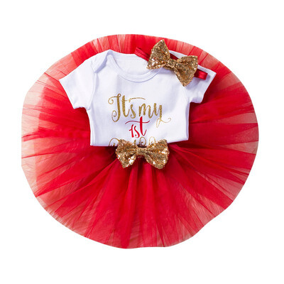 

Baby Girls Dress Set First 1st Birthday Party Tutu Dresses for Vestidos Infantil Princess Clothes 1 Year Girls Childrens Wear