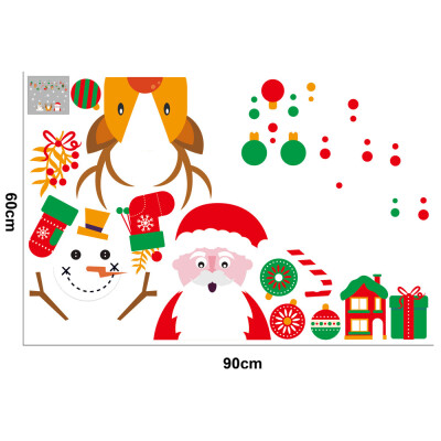 

Tailored Christmas Living Room Xmas Santa Claus Snowman Elk Wall Stickers Window Decor