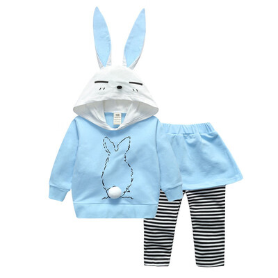 

Baby girls clothing sets cartoon Big ears rabbit Spring summer childrens wear cotton casual tracksuits kids clothes sports suit