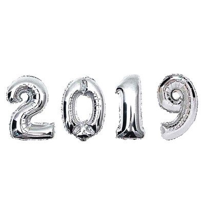

Tailored 2019 New Year Number Foil Balloon Gold Silver Party Decoration