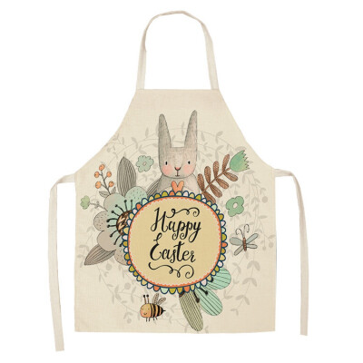 

1Pcs 6849cm Lovely Cartoon Rabbit Printed Kitchen Aprons for Women Kids Sleeveless Cotton Linen Cooking Cleaning Tools