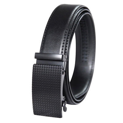 

Mens Automatic Buckle Genuine Leather Mens Ratchet Holeless Belt Business High Quality Mens Real Belt for Pants