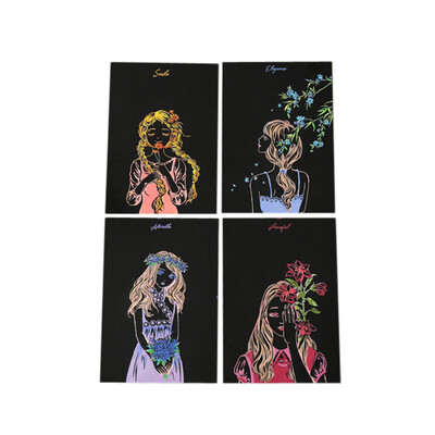 

Tailored 4pcs 20x14cm Magic Scratch Art Painting Paper With Drawing Stick Kids Toy