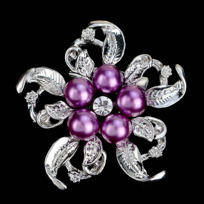 

Big Flower Imitation Pearls Rhinestone Alloy Pins Brooches Wedding Charm Women