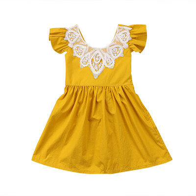 

Newborn Toddler Girls Summer Lace Dress Vestidos Kids Baby Girl Princess Dresses Flare Sleeve Sundress Cotton Clothes