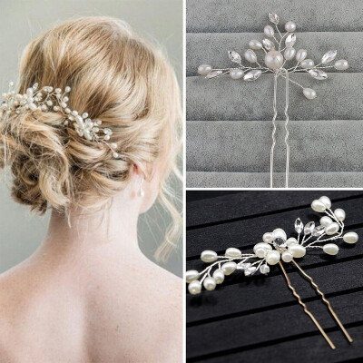 

3510PCS Bridal Pearl Flower Crystal Hair Pins Wedding Bridesmaid Clips Side Comb Hair Accessories