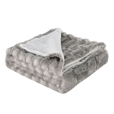 

Faux Fur Fleece Blanket Throw Lightweight Portable Soft Blanket Machine Washable For Home Car Office Chair Plane Camping