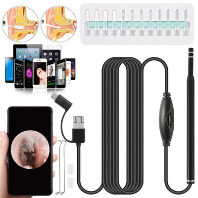 

Multifunctional 3 in1 55m USB Mini Camera Endoscope Ear Cleaning HD Visual Ear Spoon Tool