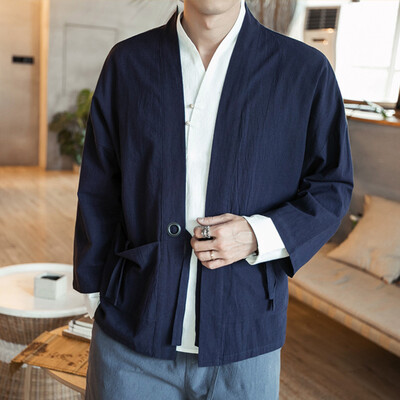 

Toponeto Mens Vintage Baggy Cotton Linen Solid Half Sleeve Retro T Shirts Tops Blouse
