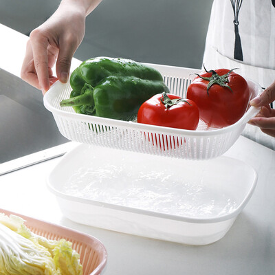 

Toponeto Square Drain Sealed Box Ginger Garlic Onion Food Container Refrigerator Storage
