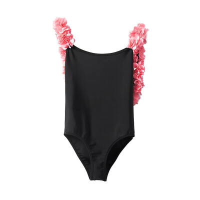 

1-6T Toddler Bodysuit Kids Swimwear Backless 3D Flowers One-piece Tankinis Summer 2019 Bathing Suit Beachwear Swimming Girls