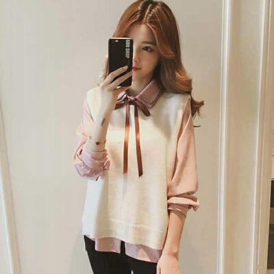 

Women Blouses Office Vintage Long Sleeve Shirt Women Chiffon Blouse With Bow Vest Tops Blusas