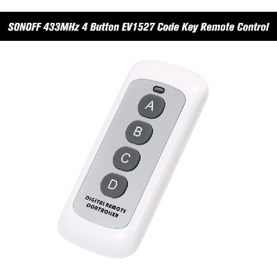 

433MHz 4 Button EV1527 Code Key Remote Control Switch RF Transmitter Wireless Remote Control Key Fob for Smart Home Garage Door Op