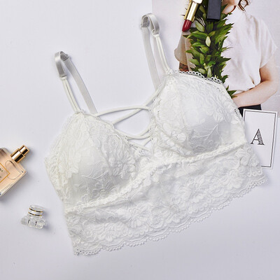 

Lace Floral Underwear Womens Bra Sexy Lady Bra Padded Bralette Front Cross  Closure Intimates Female Underwear