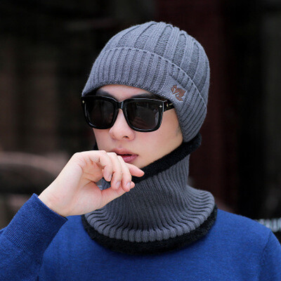 

Men Winter Warm Hat Knit Visor Beanie Fleece Lined Beanie Fashion