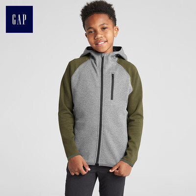 

GAP flagship store boy GapFit series raglan long sleeve hooded sweatshirt 366132 smoke gray S
