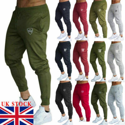 

New Mens Slim Fit Tracksuit Bottoms Skinny Jogging Joggers Sweat Pants Trousers