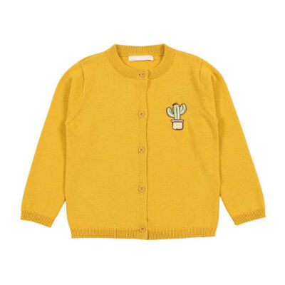 

Kids Baby Girl Clothes 0-6T New Autumn Sweater Cardigan Baby Girl Boy Embroidery Cactus Cardigan Casual Outerwear Winter Clothes