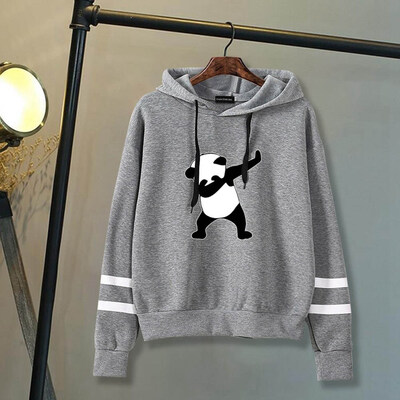 

2019 Women New Hoodie Cute Panda Printed Hooded Hoodie Funny Graphic Pullover Sweatshirt