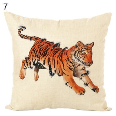 

45x45cm Animal Printed Throw Pillow Case Cushion Cover Home Sofa Bed Car Decor