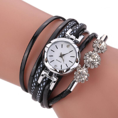 

Womens Bracelet Watch Small Dial Fashion PU Fine Strap Exquisite Diamond Alloy Quartz Watch Bracelet Watch Wholesale Orange