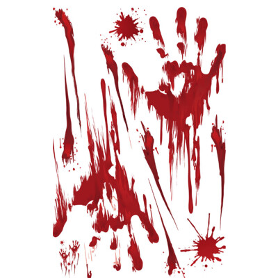 

Halloween Blood Handprint Wall Sticker Shopwindow Decal Removable PVC Waterproof Paste Wall Decor